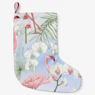 Meia De Natal Pequena Plantas tropicais e flores. Padrão sem costura, b