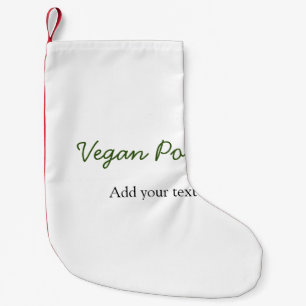 Meia De Natal Pequena Poder vegano vá verde adicione o nome do seu texto