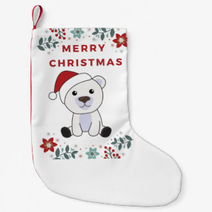 Meia De Natal Pequena Polar Bear Natal Neve Inverno Polar