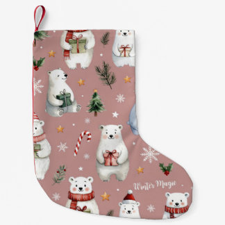 Meia De Natal Pequena Polar Bears, Author Natasha Us  