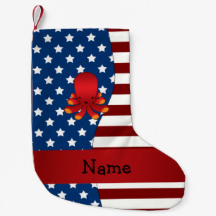 Meia De Natal Pequena Polvo patriótico conhecido personalizado