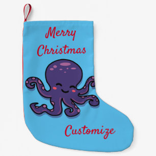 Meia De Natal Pequena Polvo Roxo de Cubo Troço