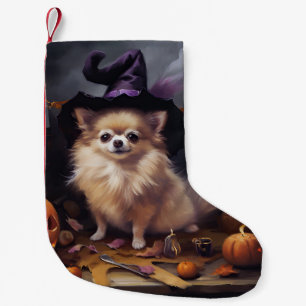 Meia De Natal Pequena Pomerânia Pumpkins Halloween Ascariado