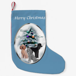 Meia De Natal Pequena Poodle Trio Natal