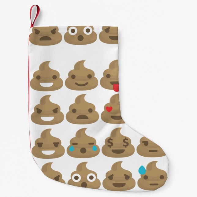 Meia De Natal Pequena poop emojis xmas natal (Frente)