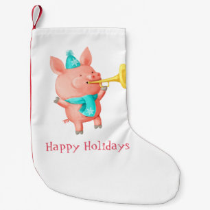 Meia De Natal Pequena Porco bonito dos feriados