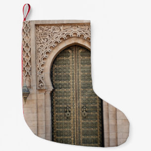 Meia De Natal Pequena PORTA DE MADEIRA cinza