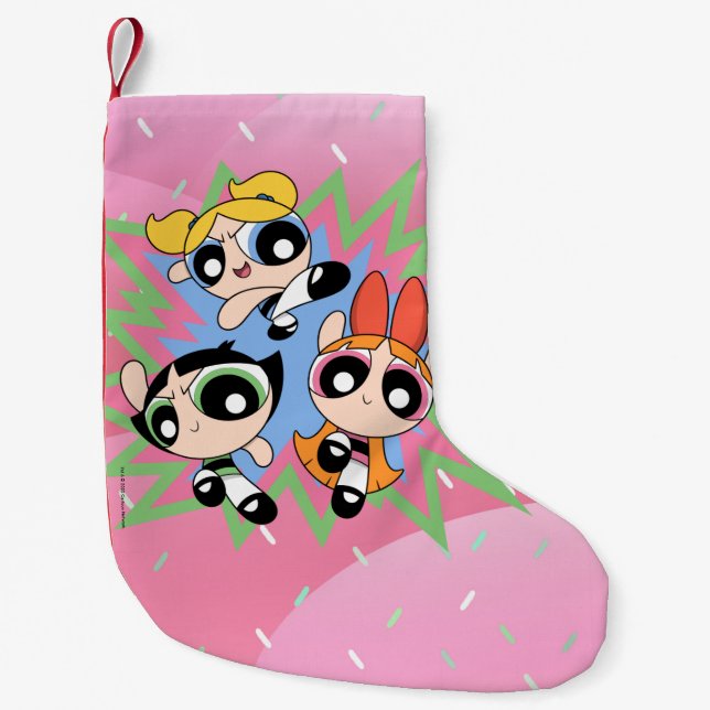 Meia De Natal Pequena Powerpuff Girls Powfator (Frente)