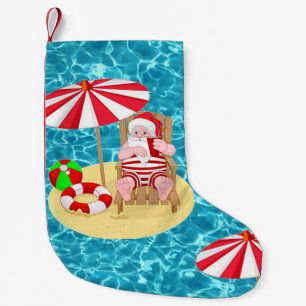 Meia De Natal Pequena praia santa claus stocking do xmas