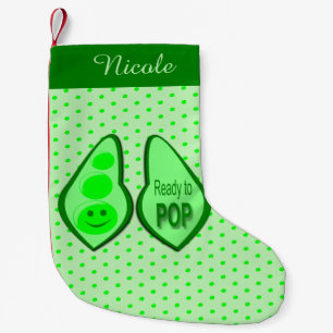 Meia De Natal Pequena Preparado para Pop de ervilha verde grávida