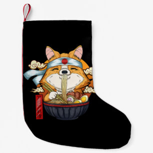 Meia De Natal Pequena Presente de Corgi  Ramen Kawaii Corgi Puppy Japonê