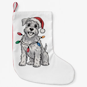 Meia De Natal Pequena Presente do amante do cão do Natal do Schnauzer Mi