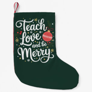 Meia De Natal Pequena Presente engraçado para professor no Natal Ensine 