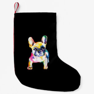 Meia De Natal Pequena Presente para Bulldog Francês com Aquarela Origin
