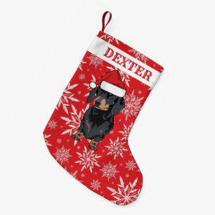 Meia De Natal Pequena Presente personalizado do Dachshund do cão de