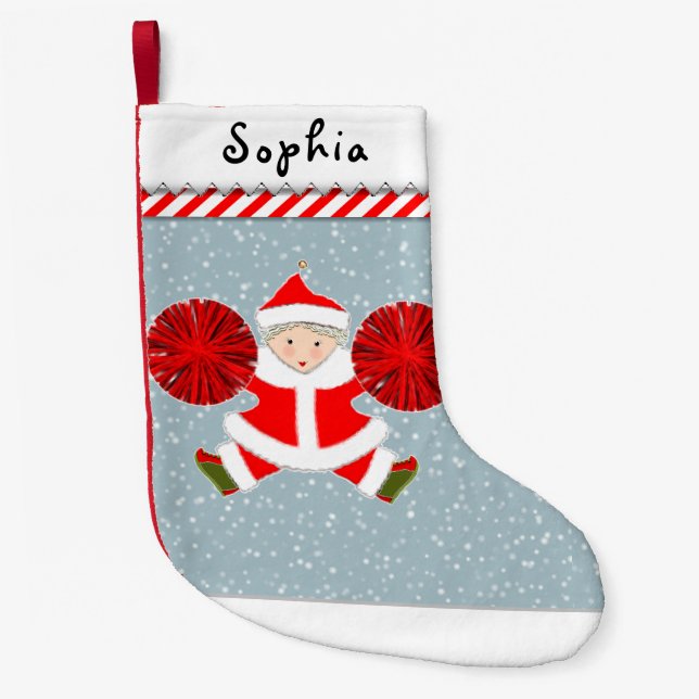 Meia De Natal Pequena Presentes de Feriado do cheerleader (Frente)