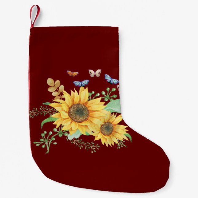 Meia De Natal Pequena primavera de girassol (Frente)