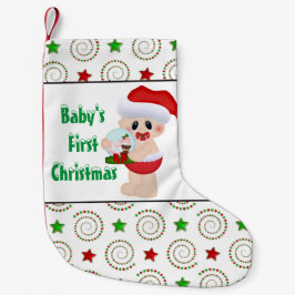 Meia De Natal Pequena Primeira estocagem de Natal do bebê