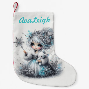 Meia De Natal Pequena Princesa do inverno personalizada e fofa