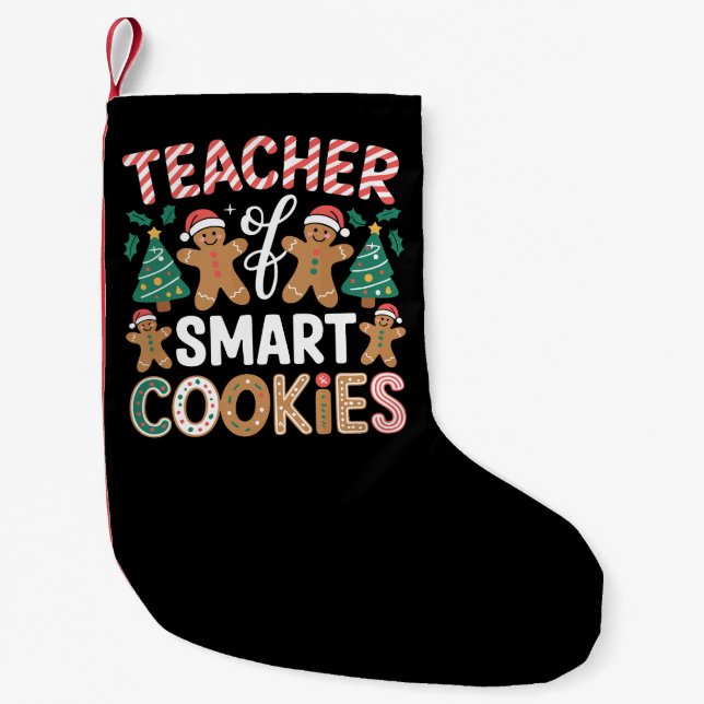 Meia De Natal Pequena Professor de Natal de Biscoitos Inteligentes de Ge (Frente)