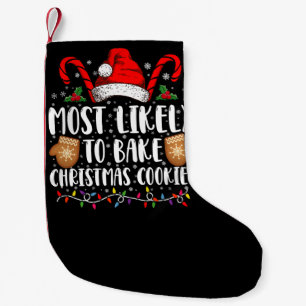 Meia De Natal Pequena Provavelmente Assa Biscoito de Natal Família Xmas