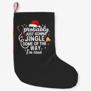Meia De Natal Pequena Provavelmente Vou Só Tilintar Um Pouco Pelo Caminh