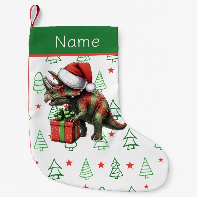 Meia De Natal Pequena Pterodactyl de Natal (Frente)