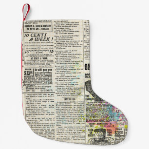 Meia De Natal Pequena Publicidade de jornal Vintage
