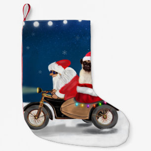 Meia De Natal Pequena Pug Dog Natal Papai Noel