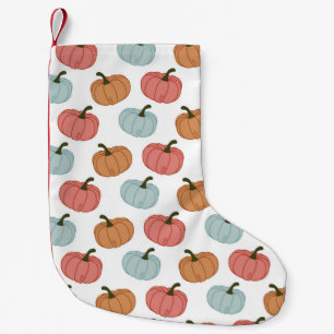 Meia De Natal Pequena Pumpkin Retro Ação de Graças Padrão Invisível