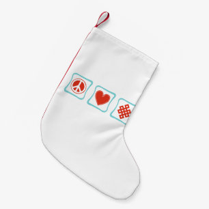 Meia De Natal Pequena Quadrados do budismo do amor da paz