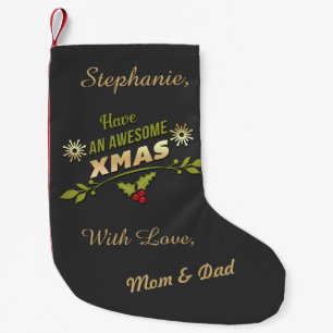 Meia De Natal Pequena Quadro impressionante personalizado do feriado do