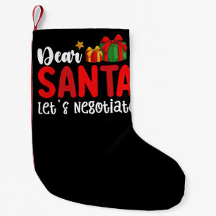 Meia De Natal Pequena Querido Papai Noel Vamos Negociar Férias de Natal