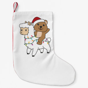Meia De Natal Pequena Quokka Llama Natal Animais de inverno