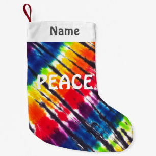 Meia De Natal Pequena Rainbow Tie-Dye Personalizado