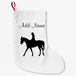 Meia De Natal Pequena Rapariga no Cavalo