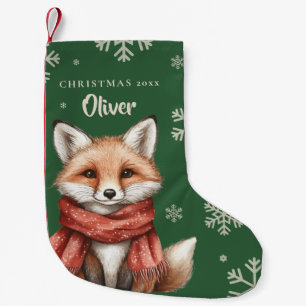 Meia De Natal Pequena Raposa de Natal bonita com Scarf