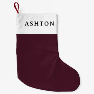 Meia De Natal Pequena Raspberry Burgundy, Solid Burgundy