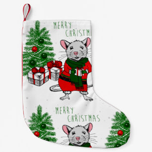 Meia De Natal Pequena rato de Natal