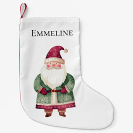 Meia De Natal Pequena Red Green Christmas Papai Noel