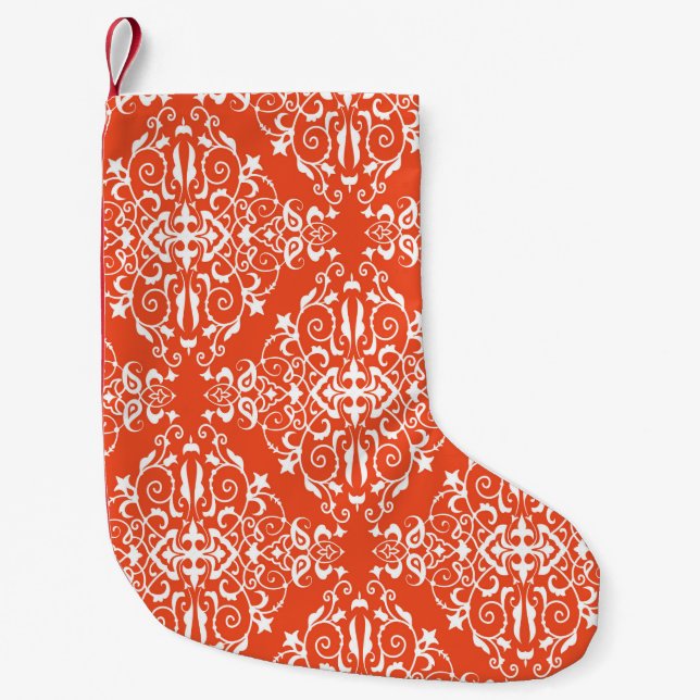Meia De Natal Pequena Red ornamental pattern seamless pattern (Frente)