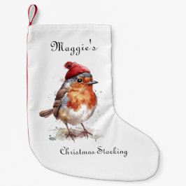 Meia De Natal Pequena Red Robin Natal, personalizável