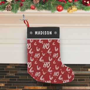 Meia De Natal Pequena Red Santa Claus Ho Ho Ho Patterno Natal