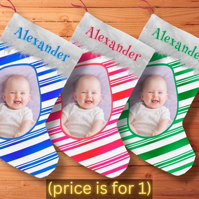 Meia De Natal Pequena Red White Candy Cane Padrão Clássico de Natal (Criador carregado)