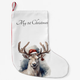 Meia De Natal Pequena Reindeer de Natal, personalizável