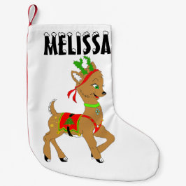 Meia De Natal Pequena Reindeer Doe de Natal