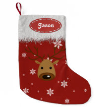 Reindeer e Flocos de Neve - Meias de Natal