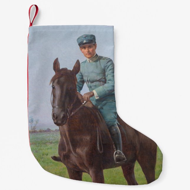 Meia De Natal Pequena Retrato de Attilio Triboletti (Soldado de Cavalari (Frente)