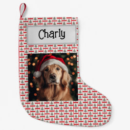 Meia De Natal Pequena Retriever De Ouro Cuto, Personalizado Com Nome, Cã