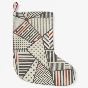 Meia De Natal Pequena Retro Patch: Abstrato Geométrico Design